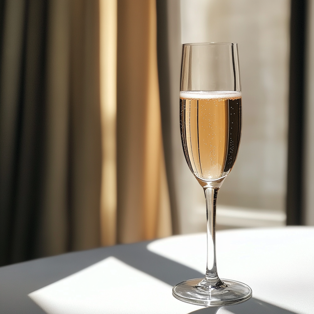 Une coupe de champagne sur une table | Source : Midjourney