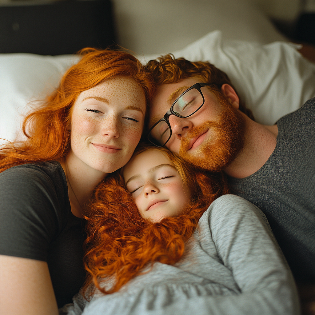 Un couple heureux avec son enfant | Source : Midjourney