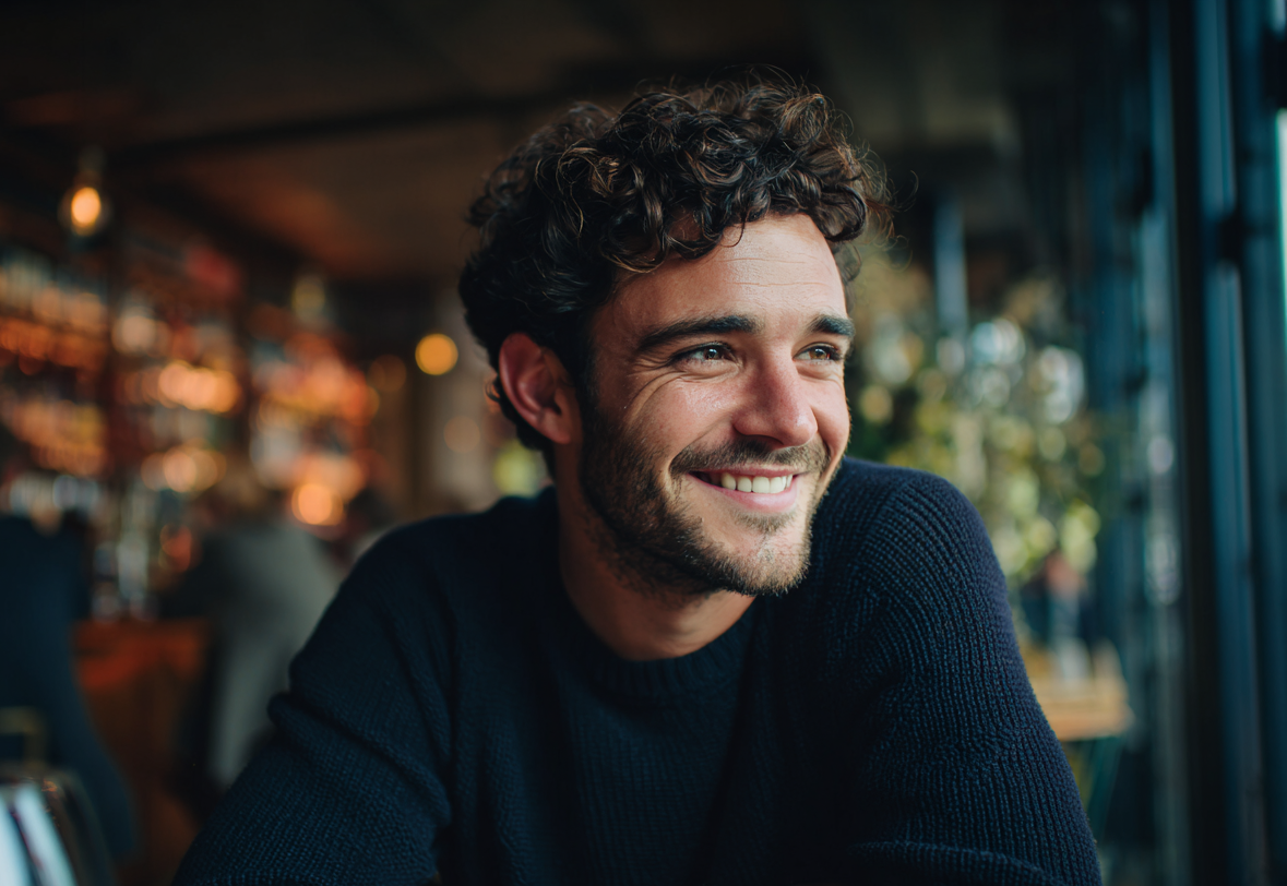 Un homme qui sourit | Source : Midjourney
