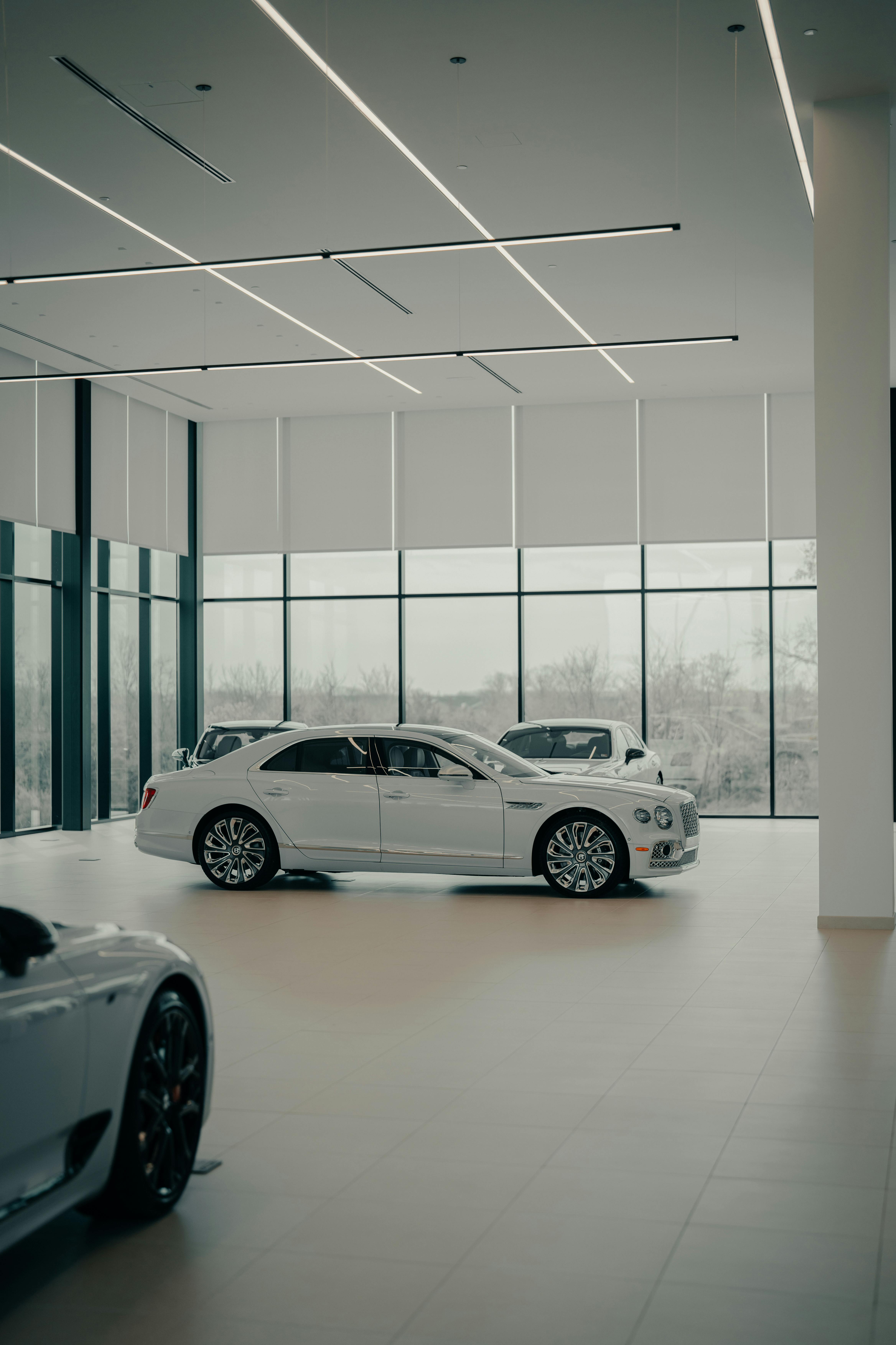 Une voiture blanche exposée dans un showroom | Source : Pexels