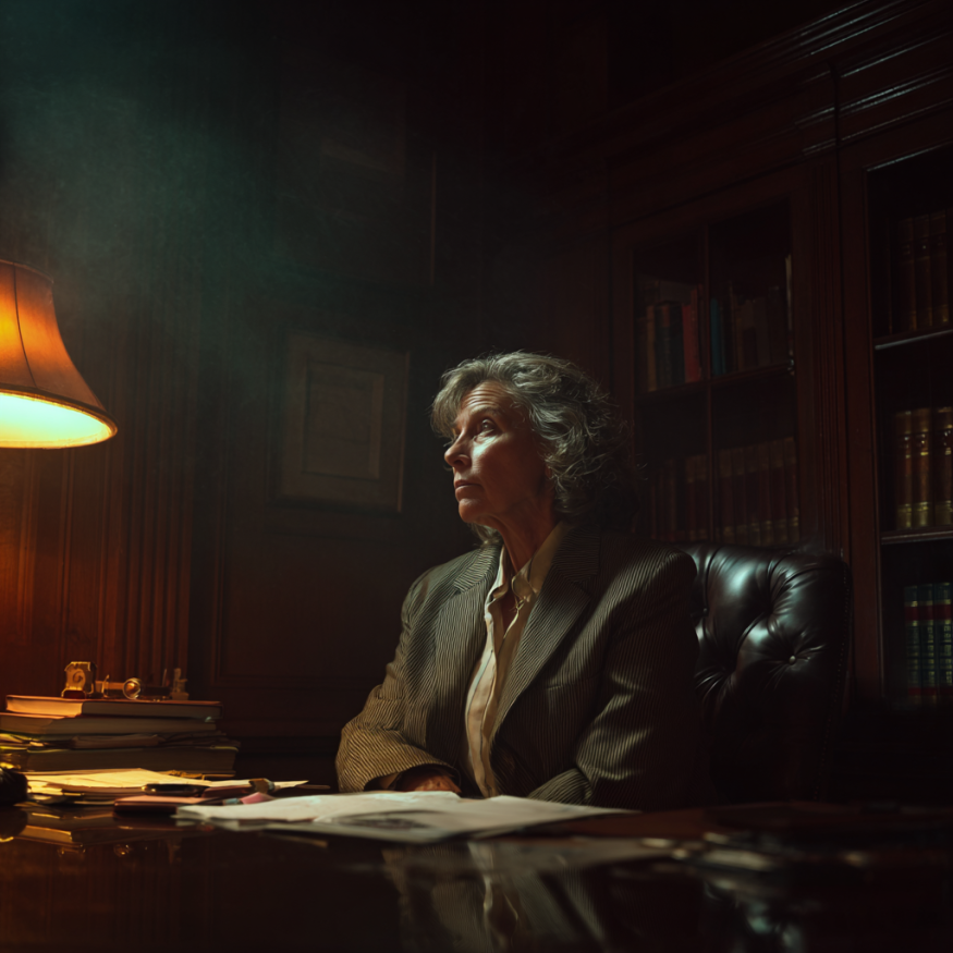 Une femme dans le bureau d'un avocat | Source : Midjourney