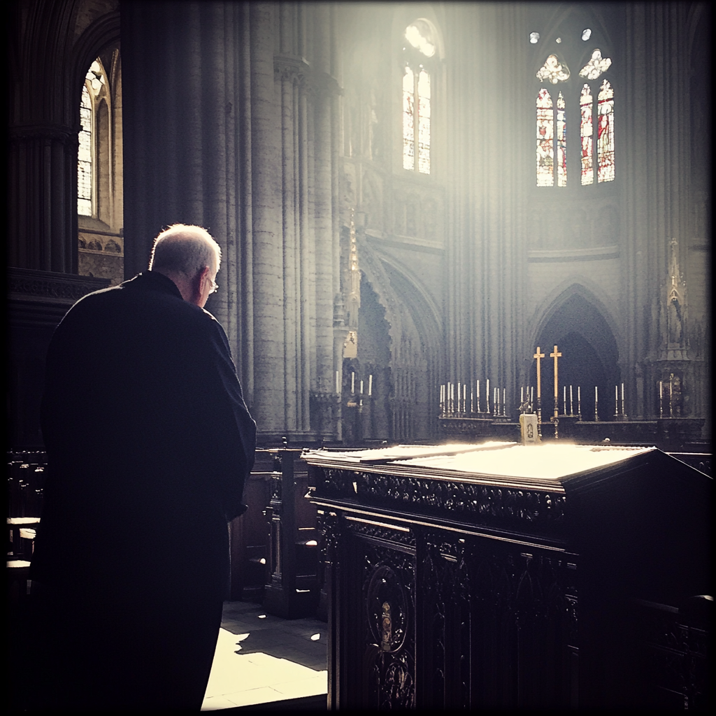 Un prêtre dans une cathédrale | Source : Midjourney