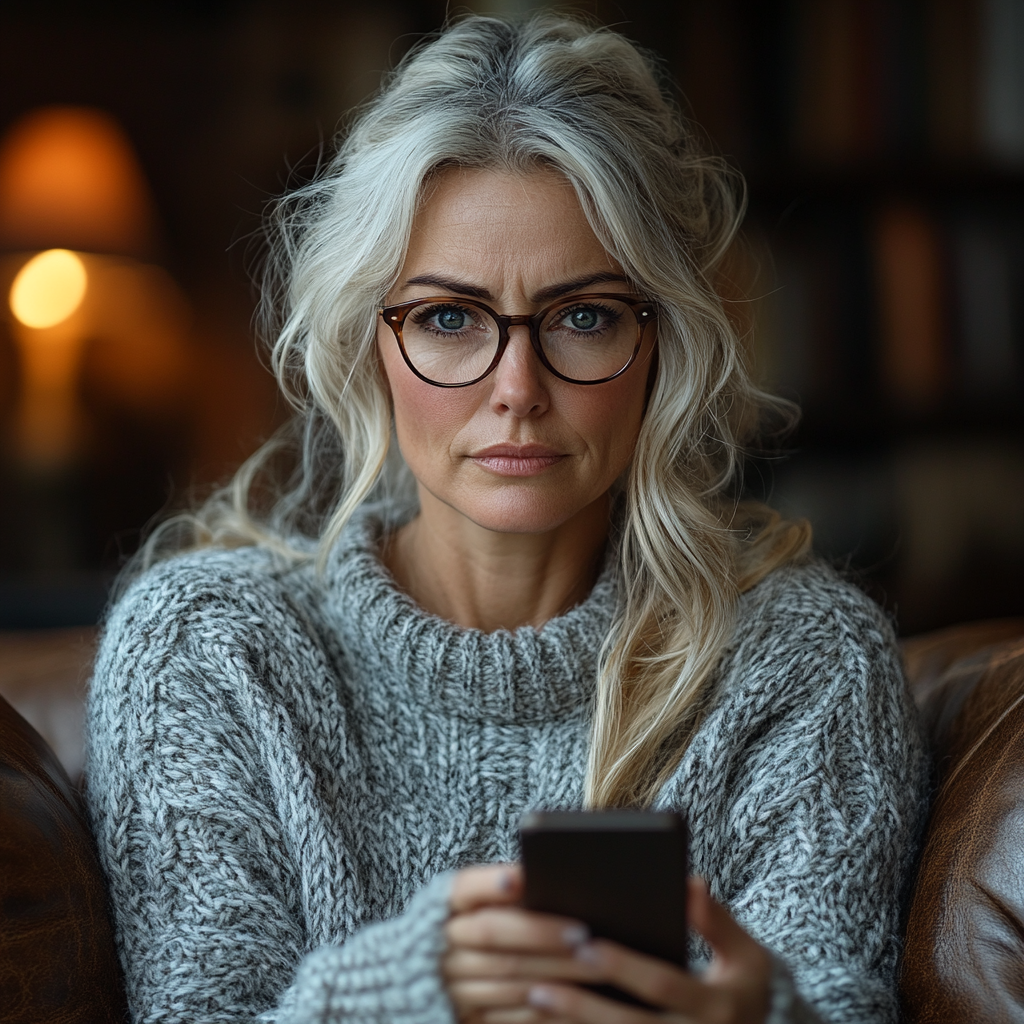 Une femme frustrée et en colère sur son téléphone | Source : Midjourney