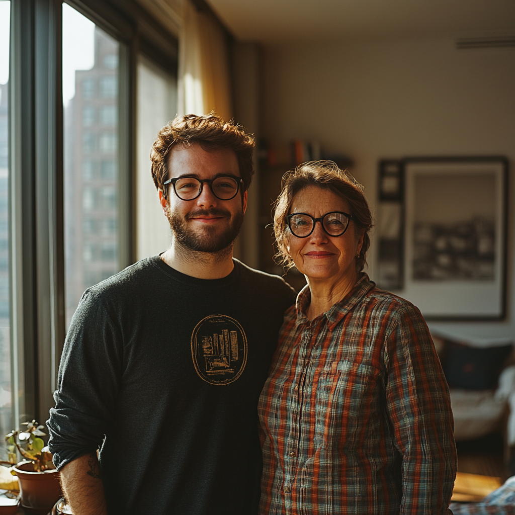 Un homme et sa mère | Source : Midjourney