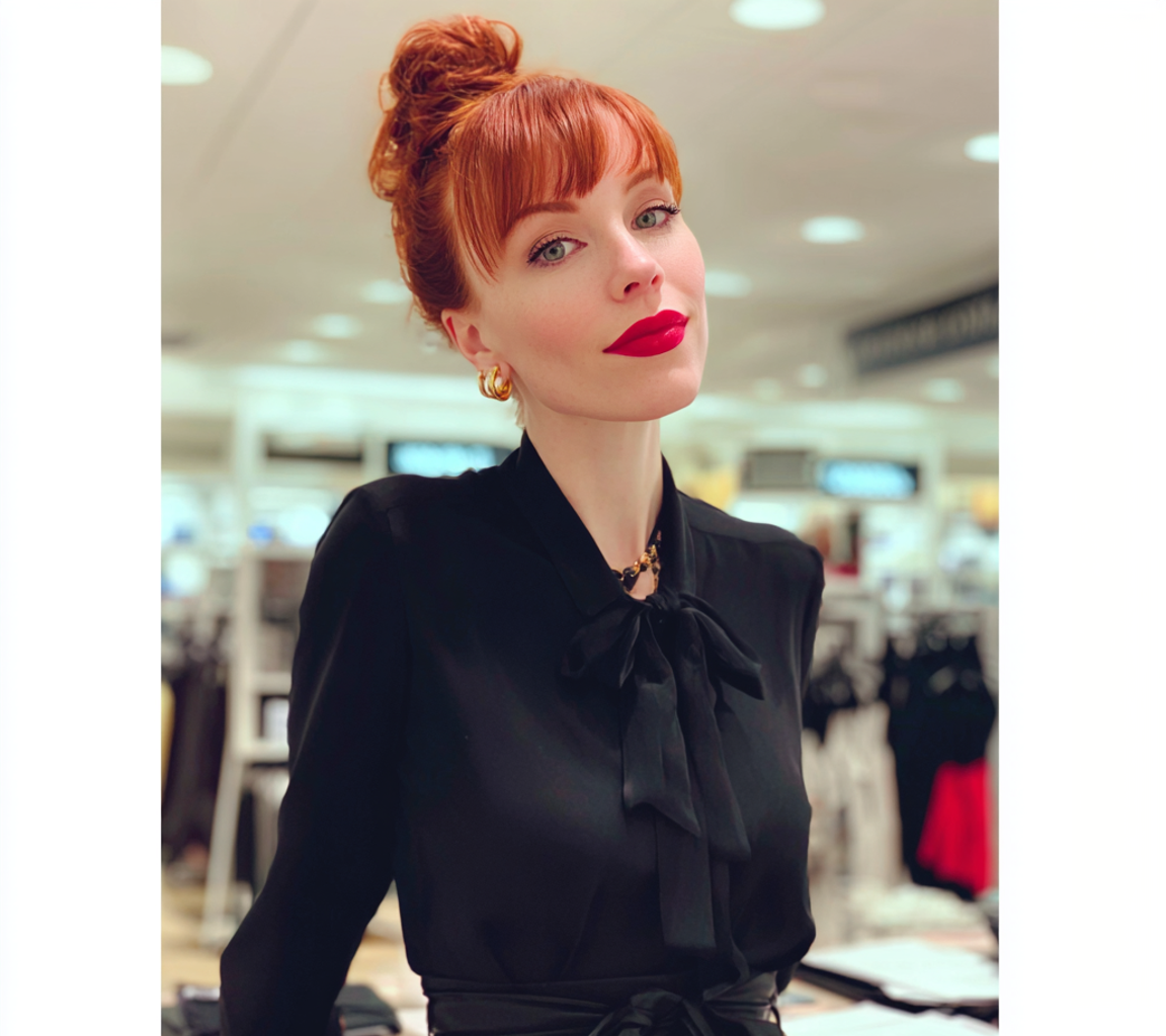 Une femme suffisante debout dans un grand magasin | Source : Midjourney