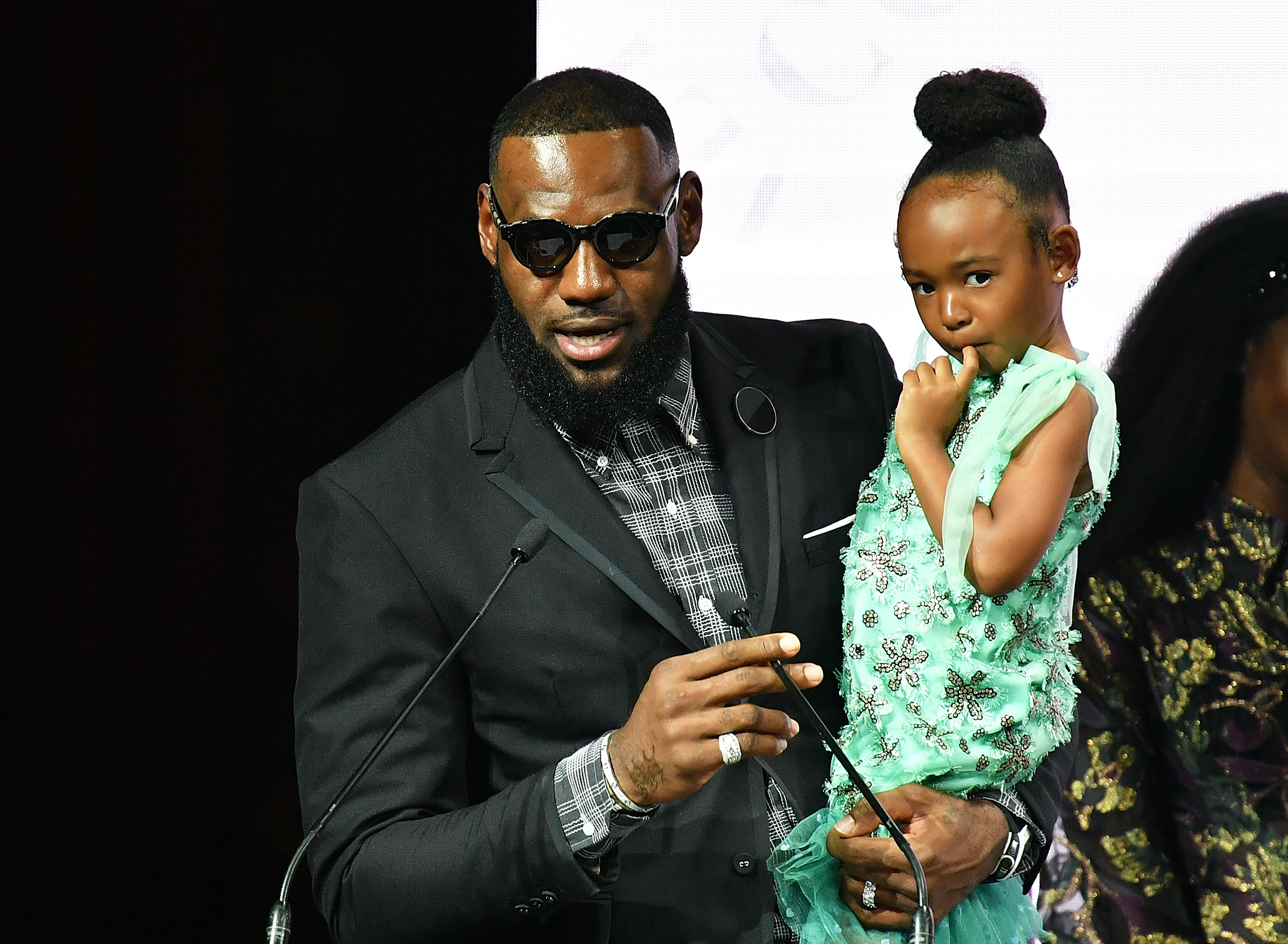 LeBron James, recepient of Icon 360 Award and daughter Zhuri James attend Harlem's Fashion Row during New York Fahion Week at Capitale on September 4, 2018, in New York City | Source : Getty Images