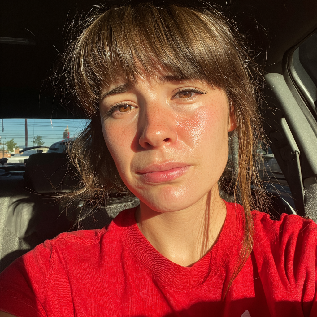 Une femme en pleurs assise dans une voiture | Source : Midjourney