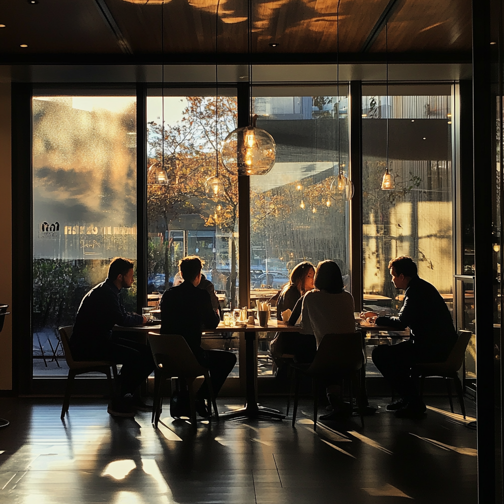 Des personnes assises autour d'une table | Source : Midjourney