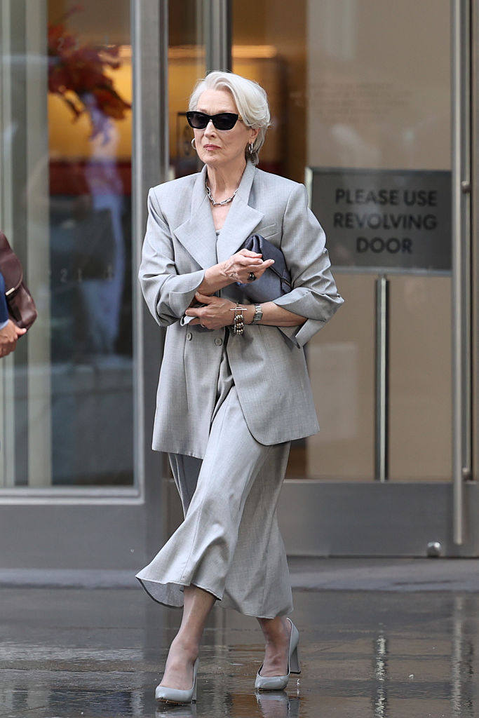 Meryl Streep sur le tournage du film "Le Diable s'habille en Prada 2" le 28 juillet 2025 à New York. | Source : Getty Images