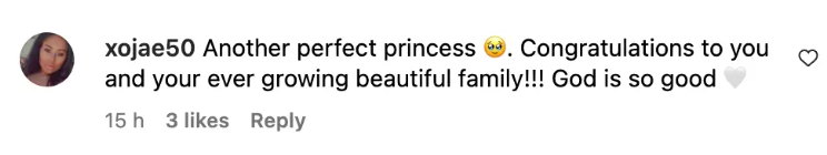 Commentaire d'un fan sur le huitième petit-bébé de Steve Harvey et sa famille, daté du 13 novembre 2023 | Source : Instagram/theamanda_h