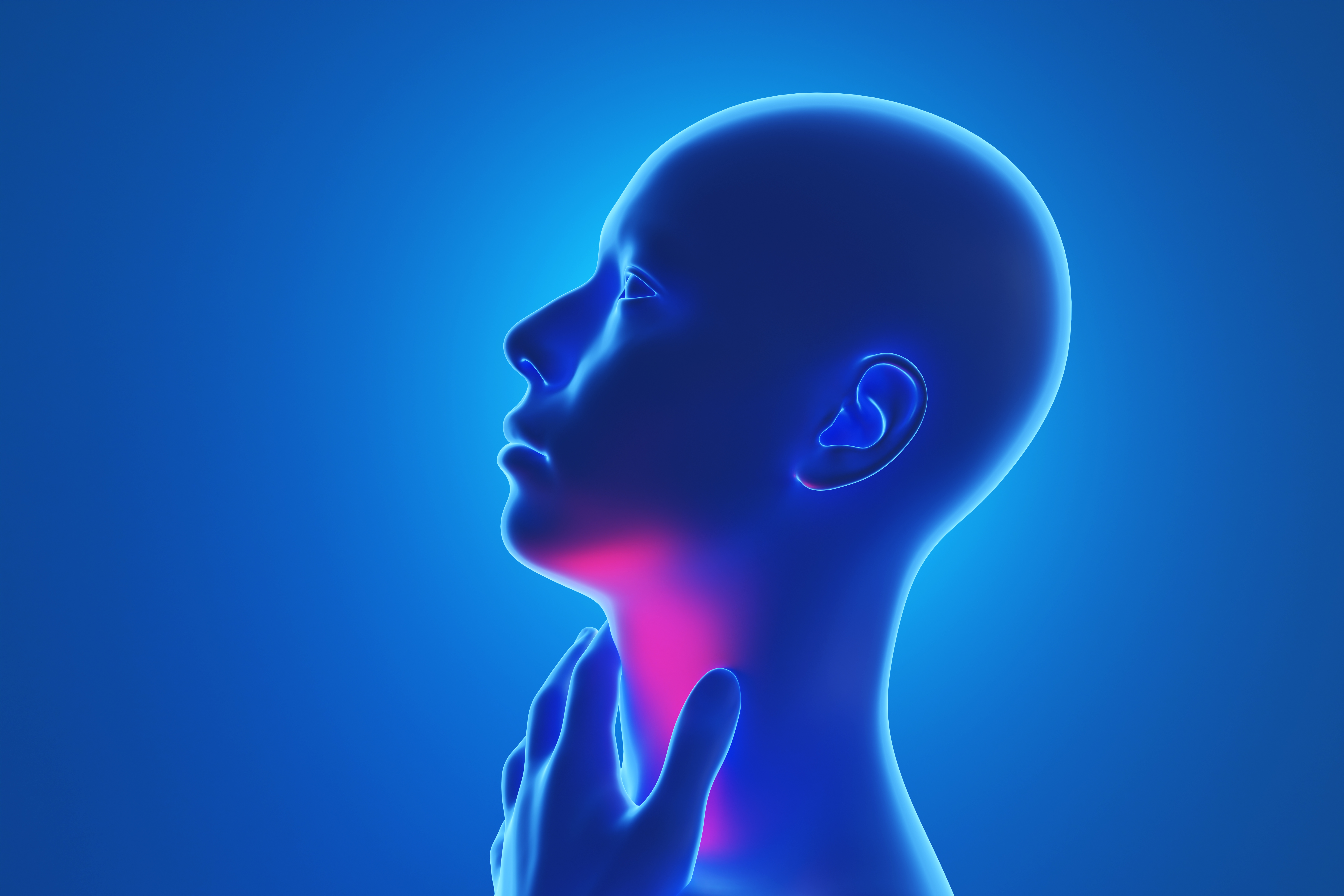 Illustration du concept de mal de gorge, de rhume, de grippe et de laryngite | Source : Getty images