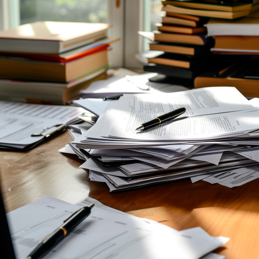 Une pile de documents | Source : Midjourney