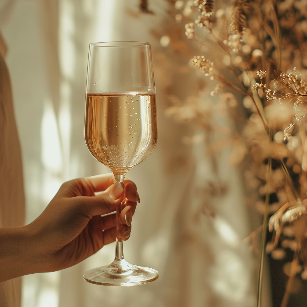 Une femme tenant un verre | Source : Midjourney