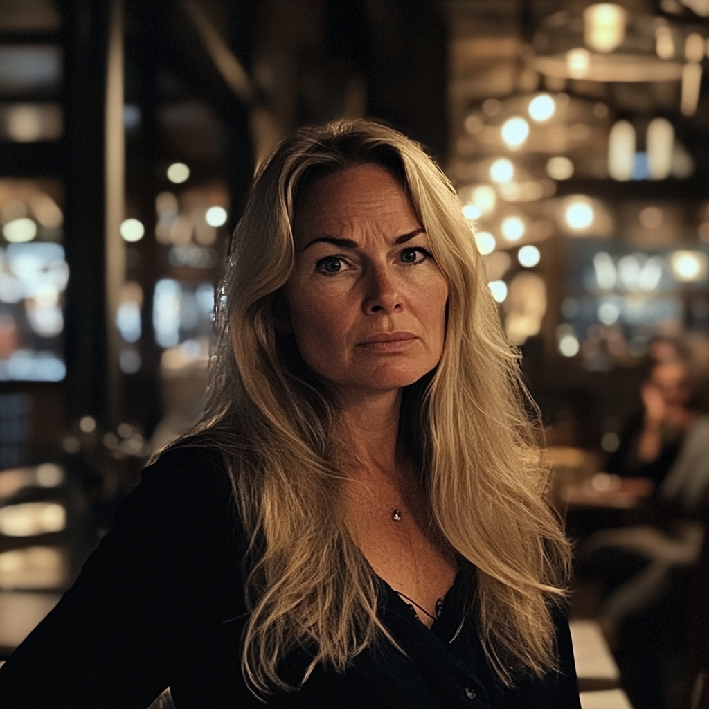 Une femme debout dans un restaurant | Source : Midjourney