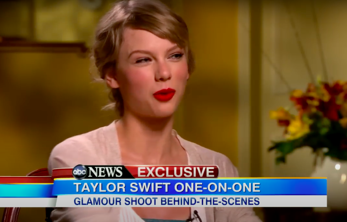 Taylor Swift parlant de sa vie amoureuse, posté le 1 octobre 2012 | Source : YouTube/ABC News