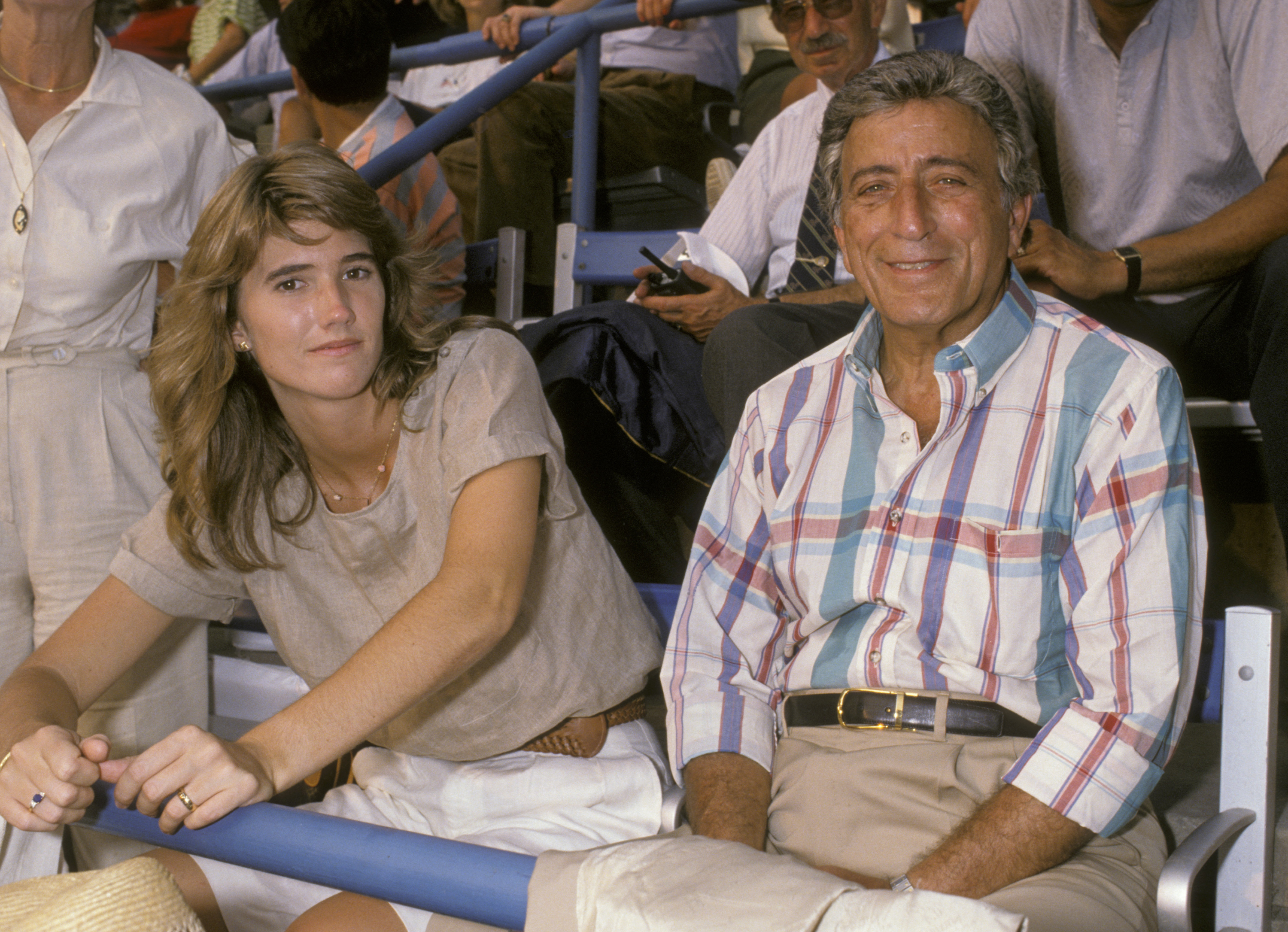 Susan Crow et Tony Bennett lors de l'US Open 1989 au Flushing Meadow Park le 10 septembre 1989 dans le Queens, New York | Source : Getty Images