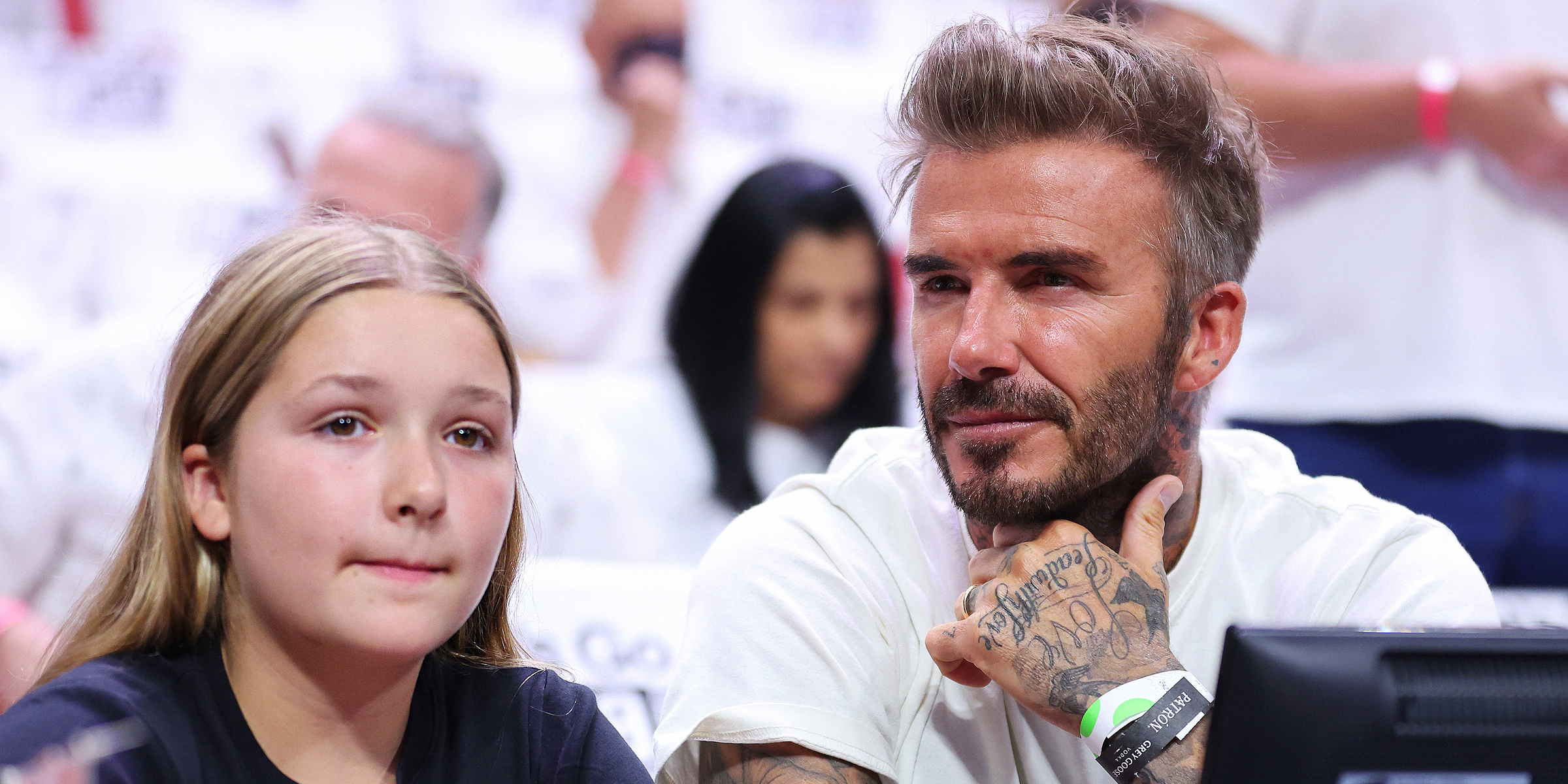 Harper Seven Beckham et David Beckham | Source : Getty Images