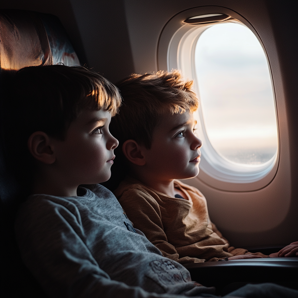 Boys on a plane | Source : Midjourney