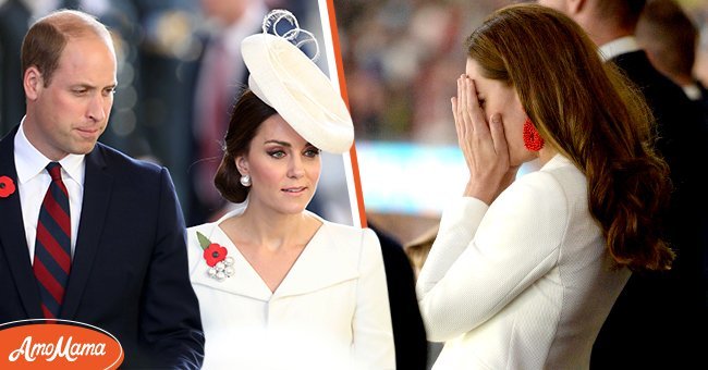 À gauche : Kate Middleton et le prince William le 30 juillet 2017 à Ypres, en Belgique. À droite : Middleton au stade de Wembley le 11 juillet 2021 à Londres, en Angleterre. | Source : Getty Images