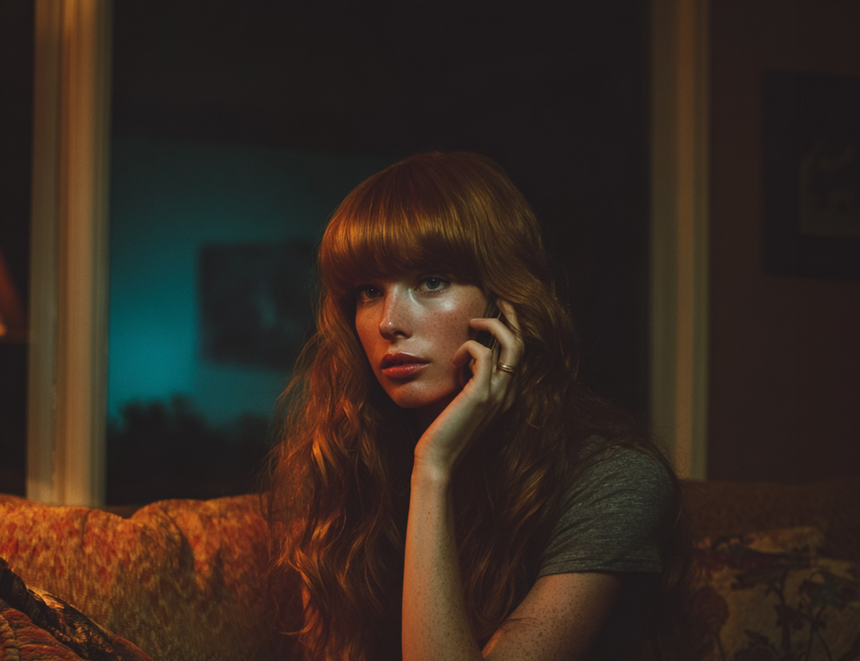 Une femme qui parle au téléphone | Source : Midjourney