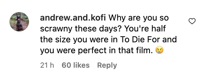 Commentaire d'un fan daté de novembre 2023 | Source : instagram.com/nicolekidman