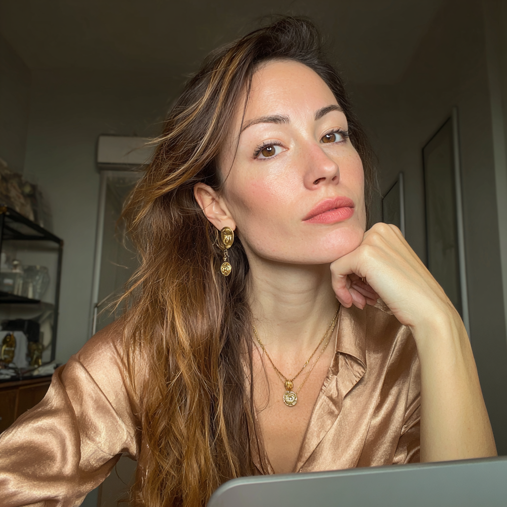 Une femme assise avec son ordinateur portable | Source : Midjourney
