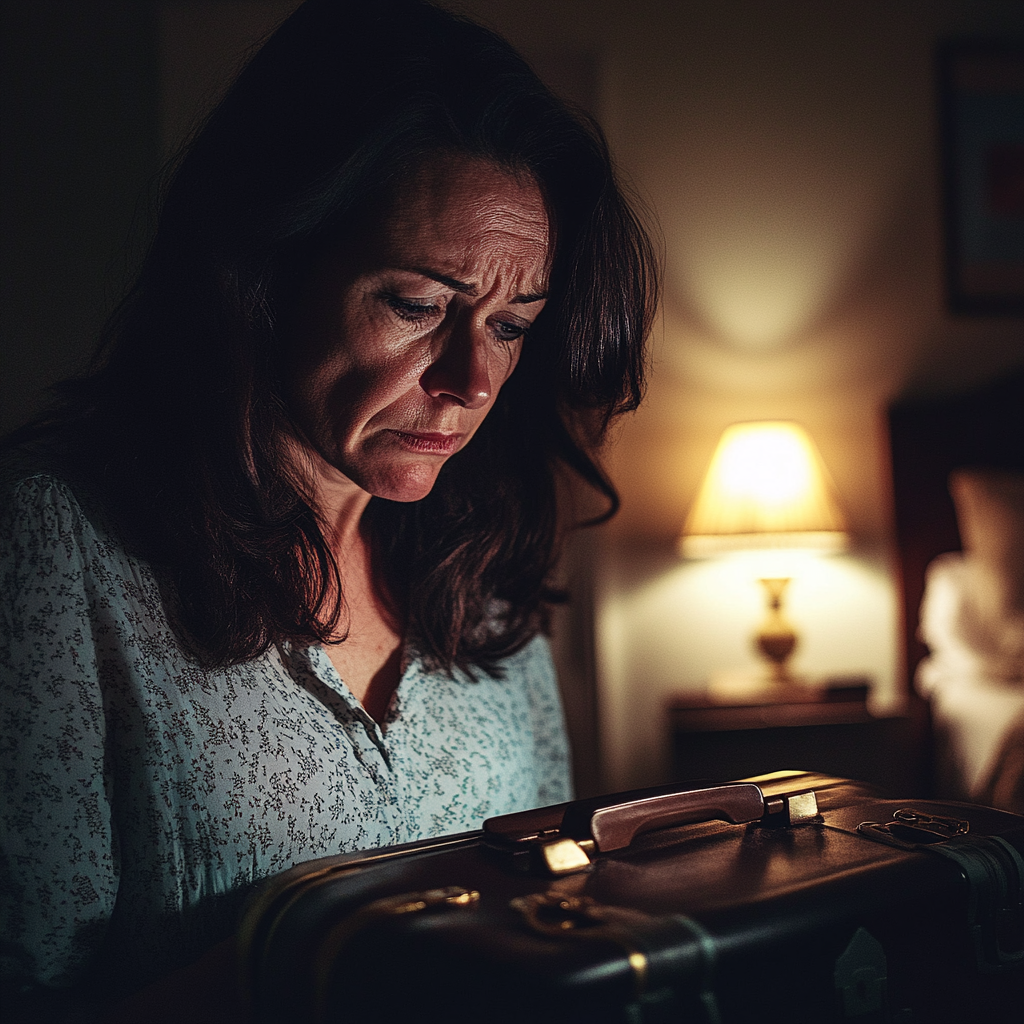 Une femme bouleversée dans sa chambre à coucher | Source : Midjourney