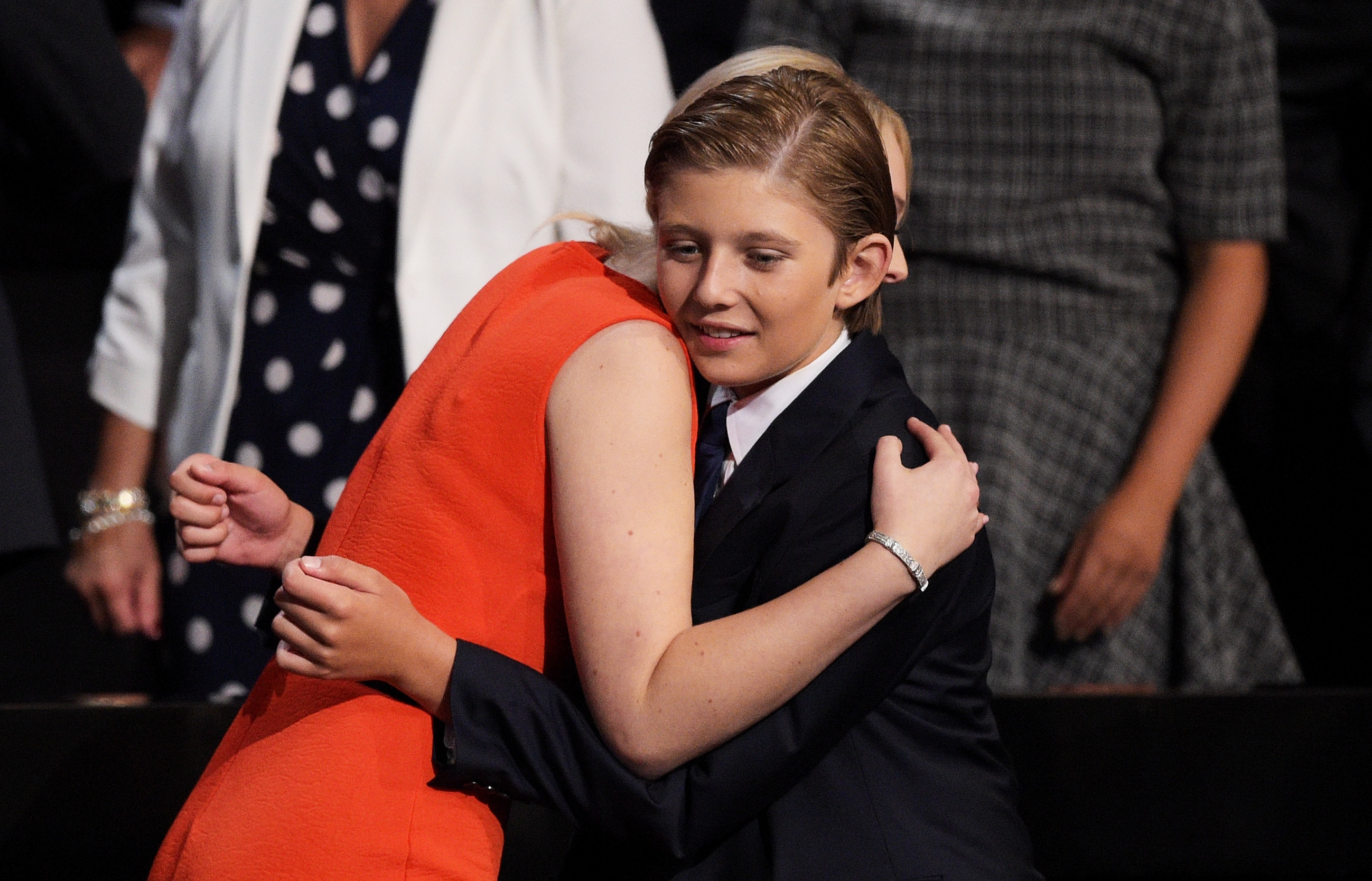 Barron Trump photographié lors du quatrième jour de la convention nationale républicaine, le 21 juillet 2016, à Cleveland, dans l'Ohio. | Source : Getty Images