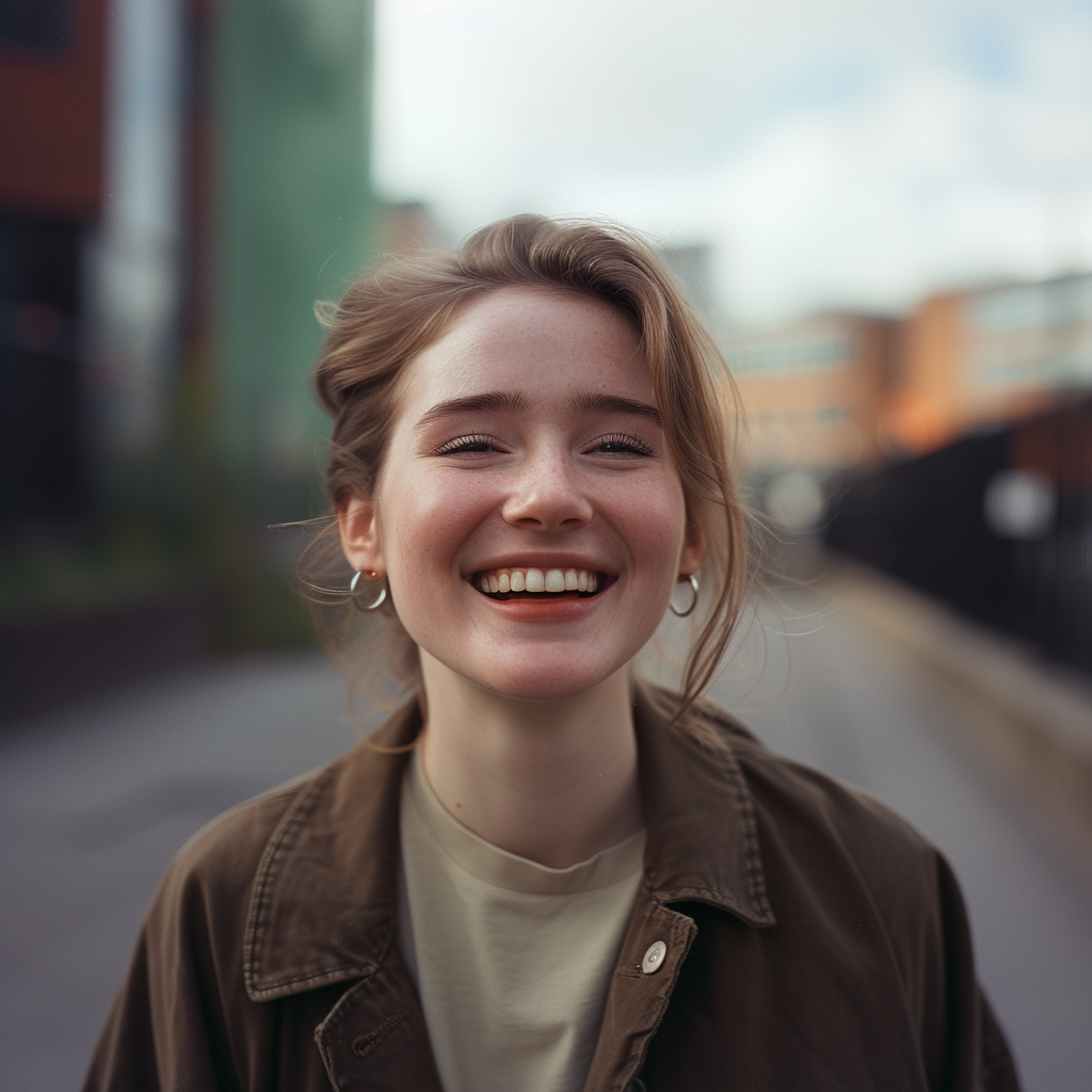 Une jeune femme souriante | Source : Midjourney