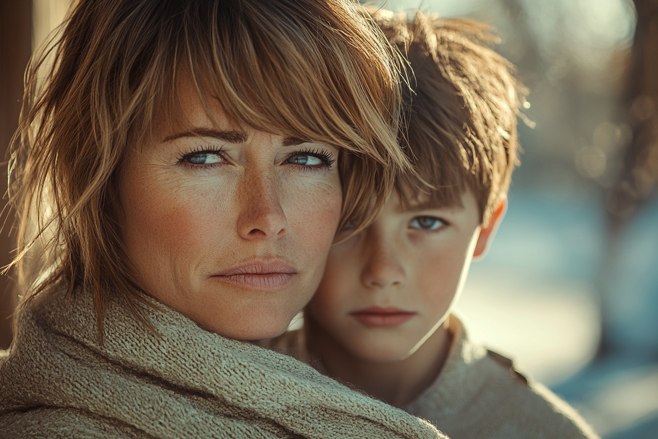 Une femme avec son fils | Source : Midjourney