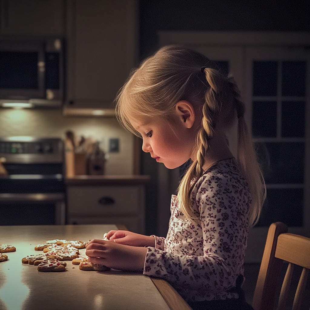 Une petite fille qui décore des biscuits | Source : Midjourney