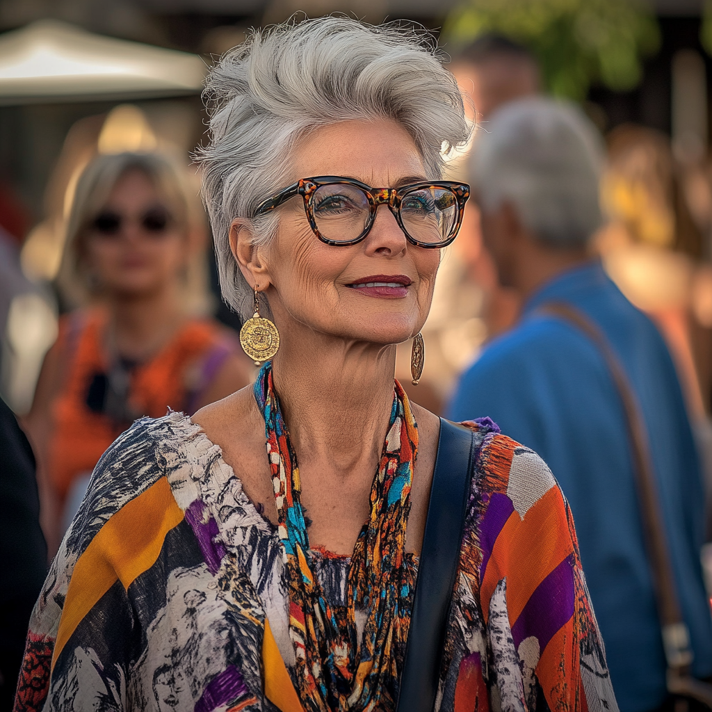 Une femme âgée souriante | Source : Midjourney