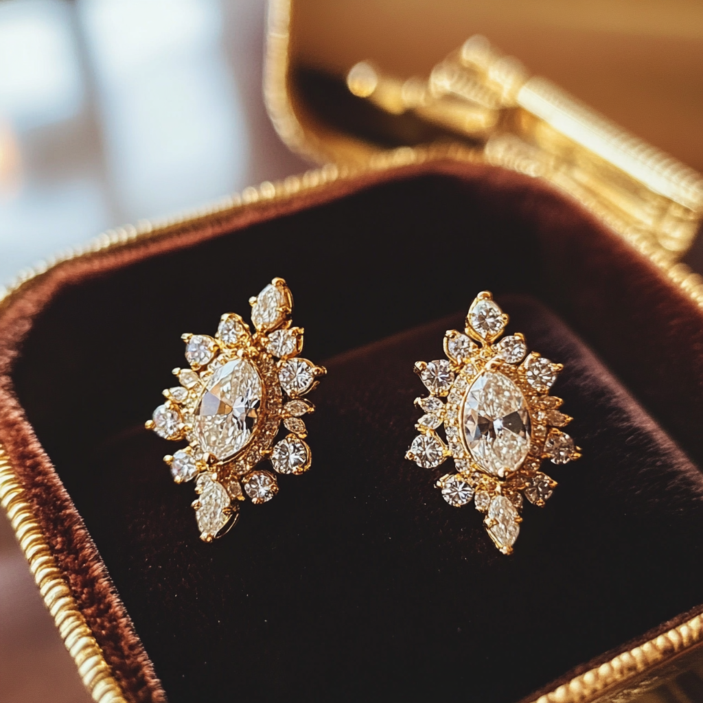 Une paire de belles boucles d'oreilles | Source : Midjourney