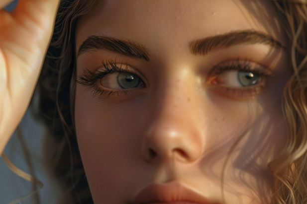 Gros plan sur le visage d'une femme | Source : Midjourney