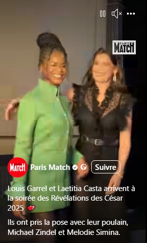 Laetitia Casta à la soirée des Révélations des César | Source : Facebook/Paris Match