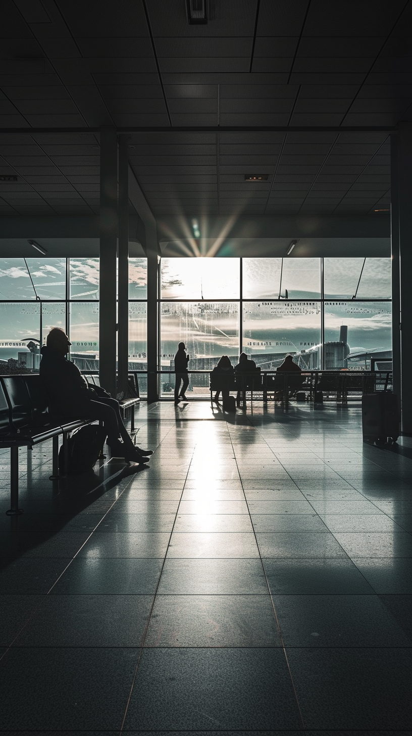 Des personnes dans un aéroport | Source : Midjourney