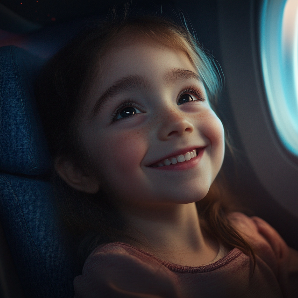 A little girl smiling | Source: Midjourney