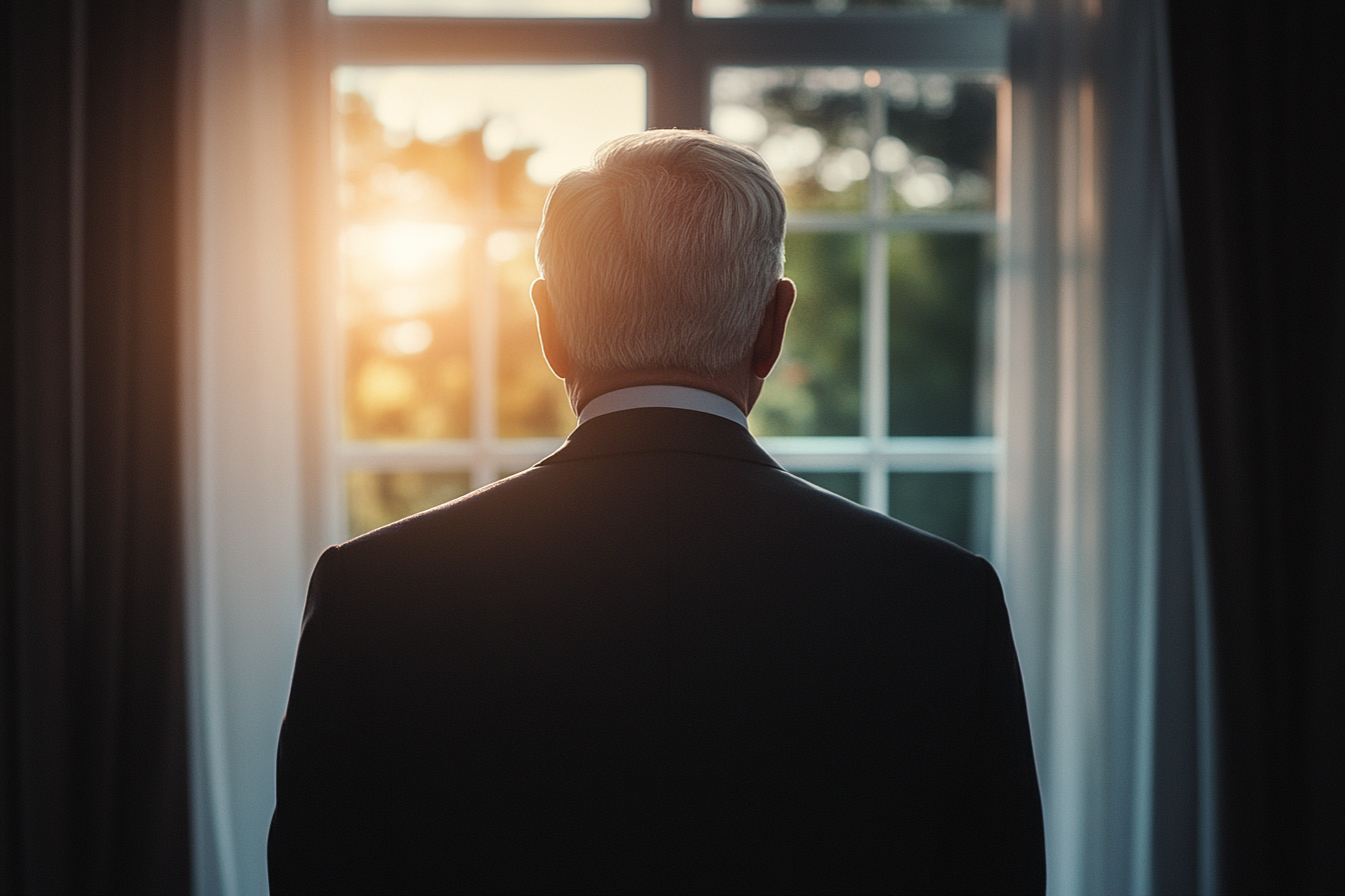 Un homme debout près d'une fenêtre | Source : Midjourney