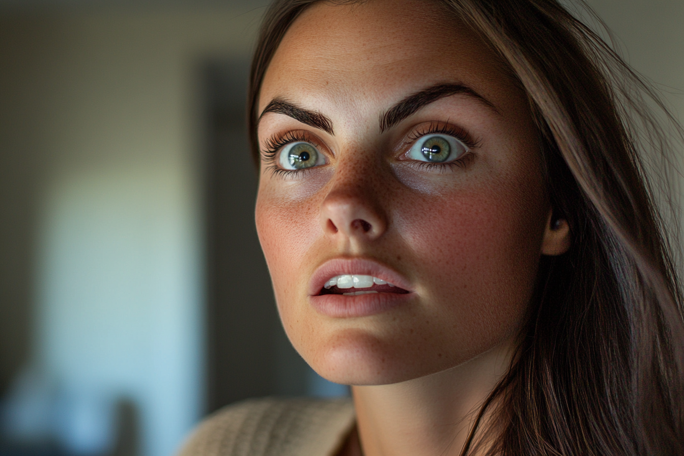 Une femme qui regarde sa maison, choquée | Source : Midjourney