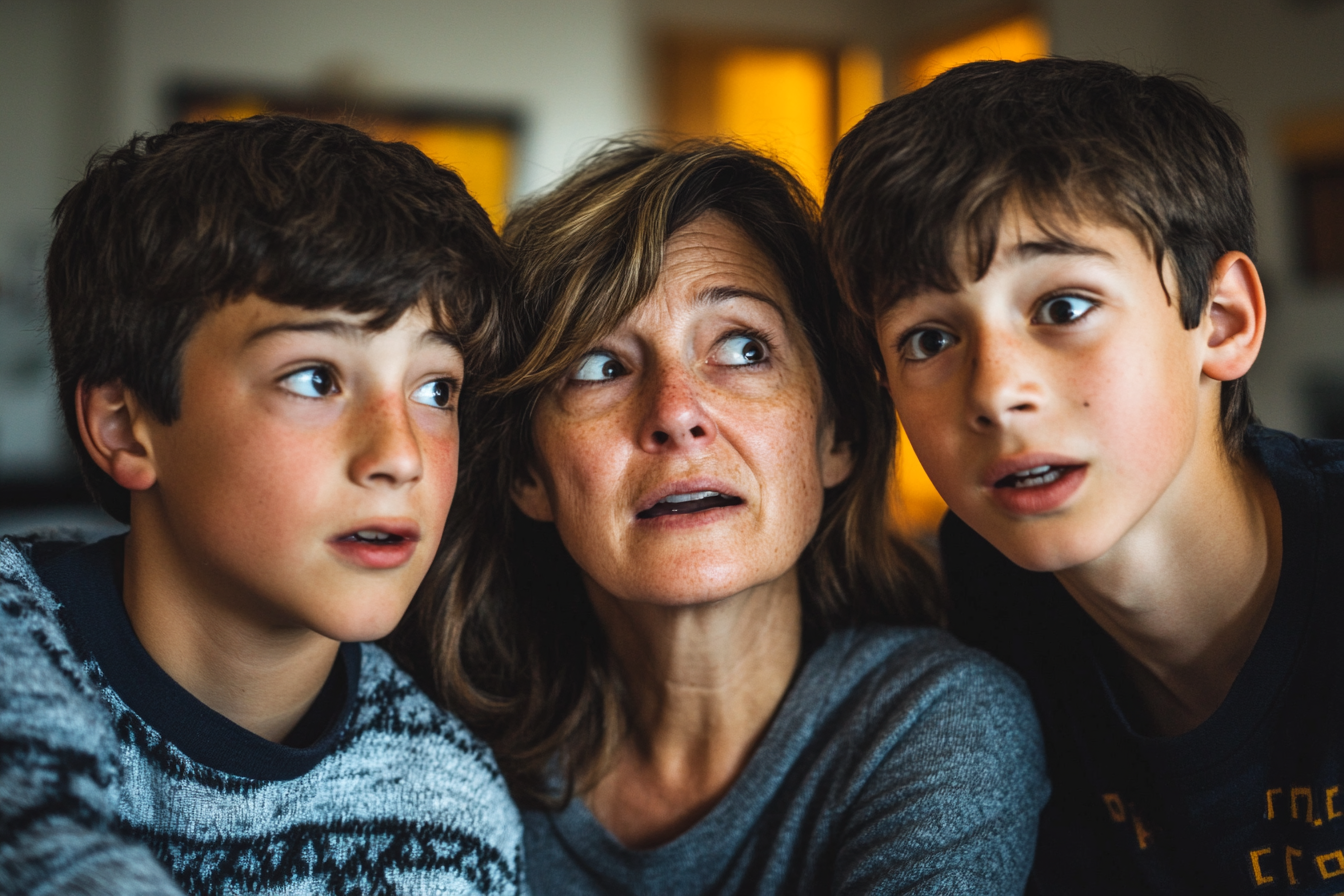 Une femme et ses deux fils | Source : Midjourney