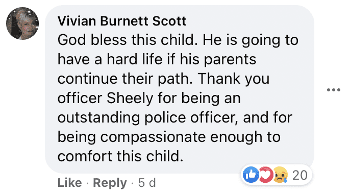 Le commentaire d'un internaute sur le post Facebook partagé par la police de Fayetteville. | Photo : facebook.com/Fayetteville.Police