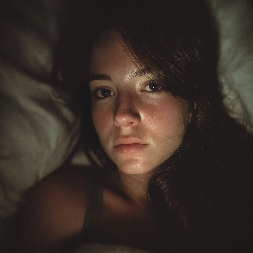 Une femme allongée dans son lit | Source : Midjourney