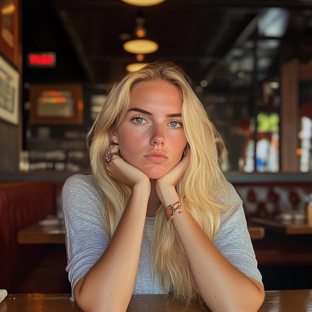 Femme frustrée dans un restaurant | Source : Midjourney