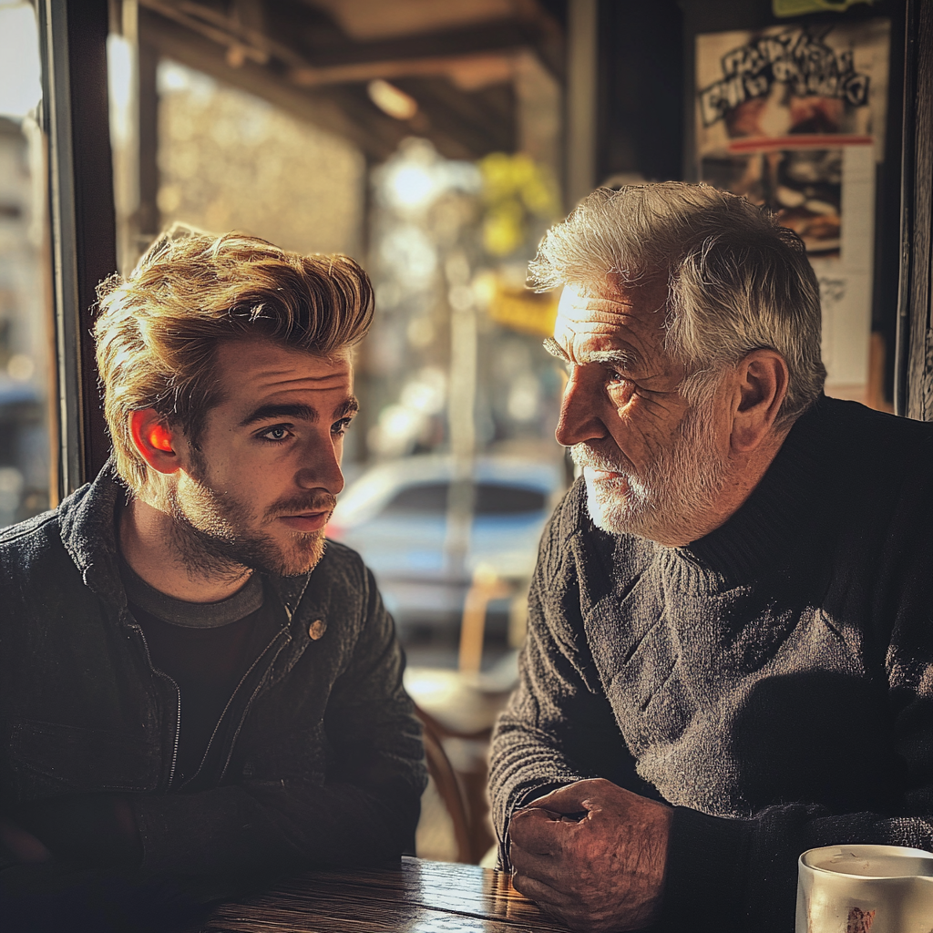 Deux hommes en pleine conversation | Source : Midjourney