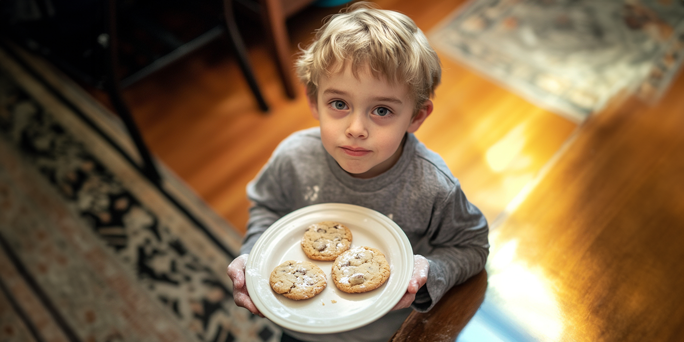 Un garçon avec une assiette de biscuits | Source : Amomama