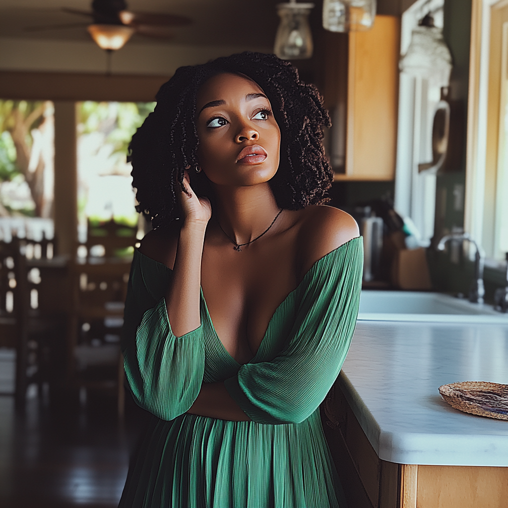 Une femme debout dans une cuisine | Source : Midjourney