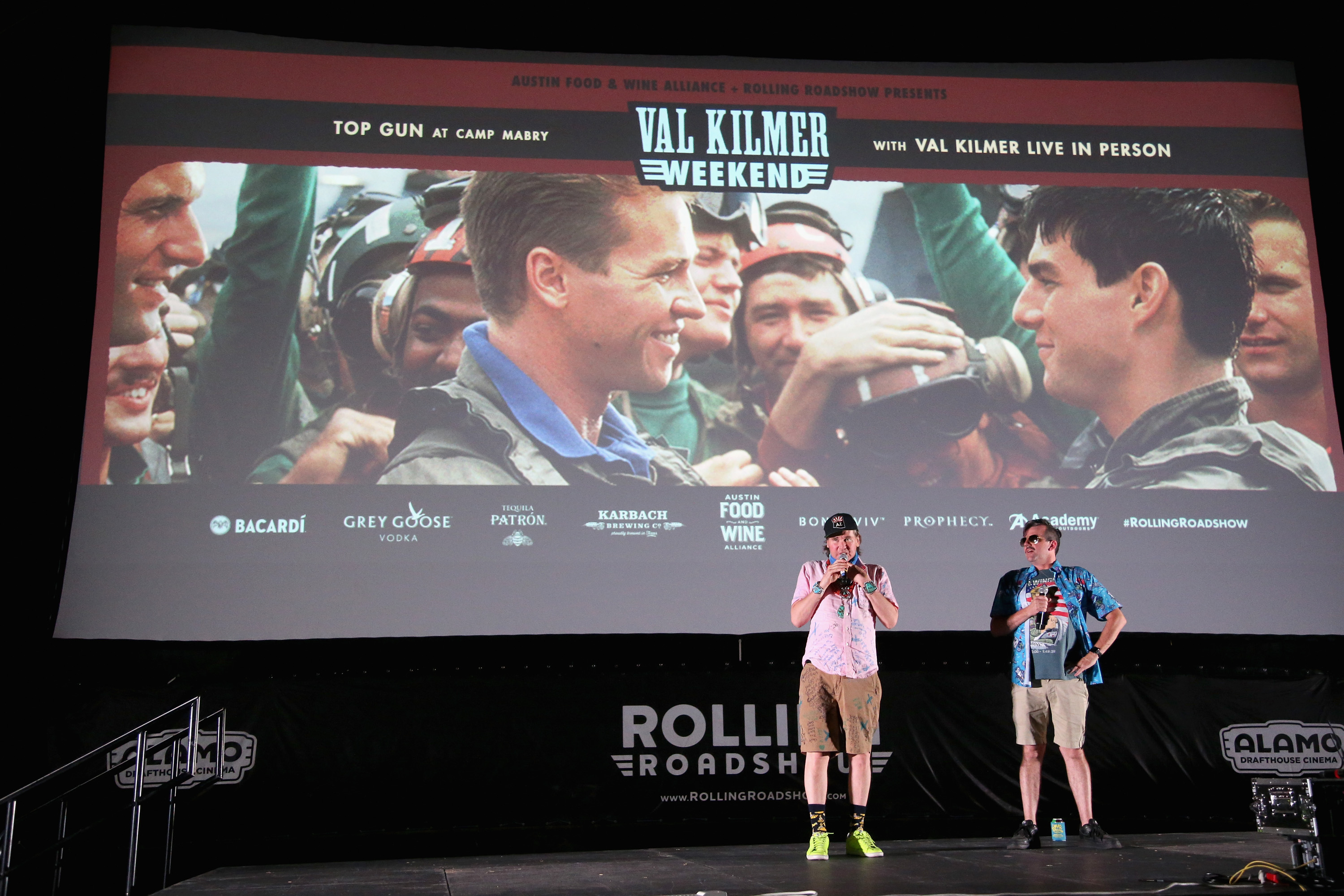 Val Kilmer, qui incarne Iceman dans le film, présente une projection spéciale de "Top Gun" au Camp Mabry le 1er septembre 2019 à Austin, au Texas. | Source : Getty Images