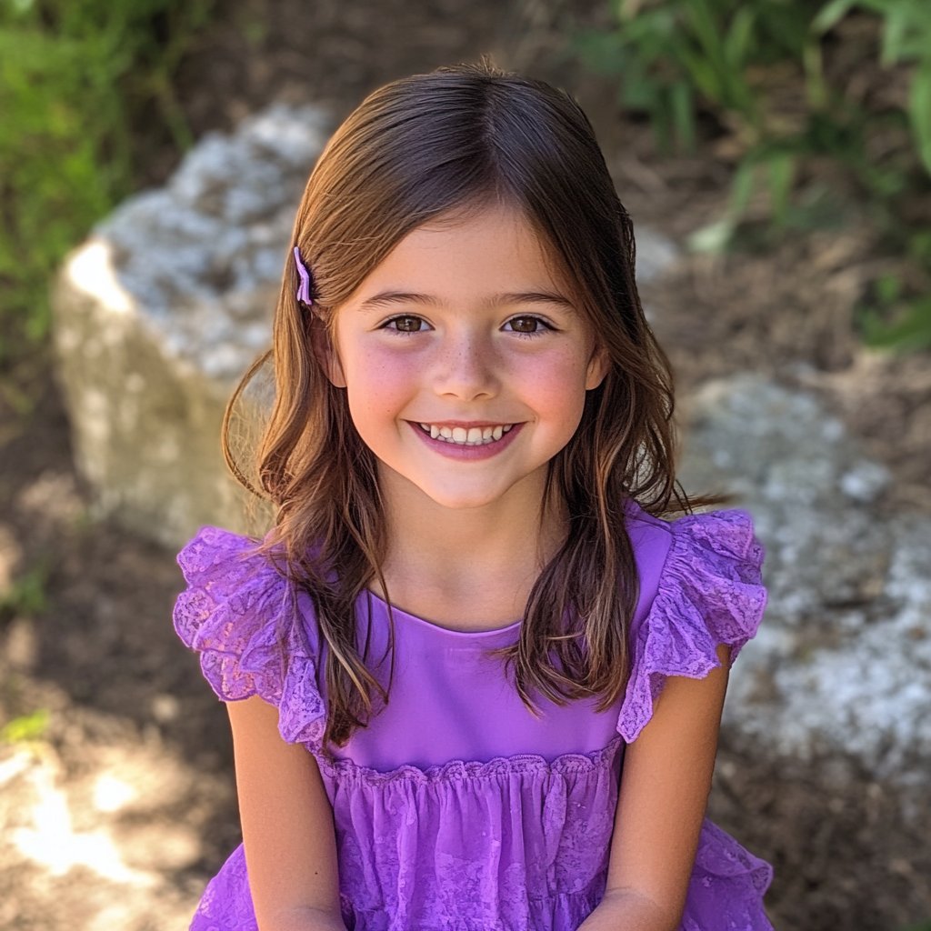 Une petite fille souriante | Source : Midjourney