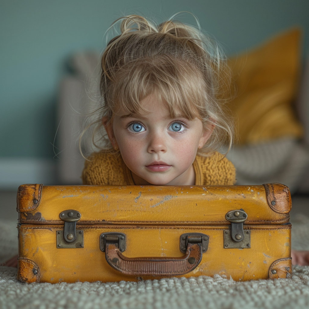Emma joue avec la valise | Source : Midjourney