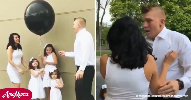 Un père de 3 filles attend l'arrivée du 4ème bébé. Il fait éclater un ballon et commence à sauter de joie